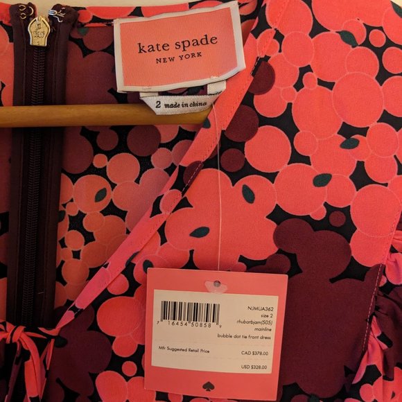 Kate Spade New York - Pink Floral Knee-Length A-Line Dress - Picture 3 of 8